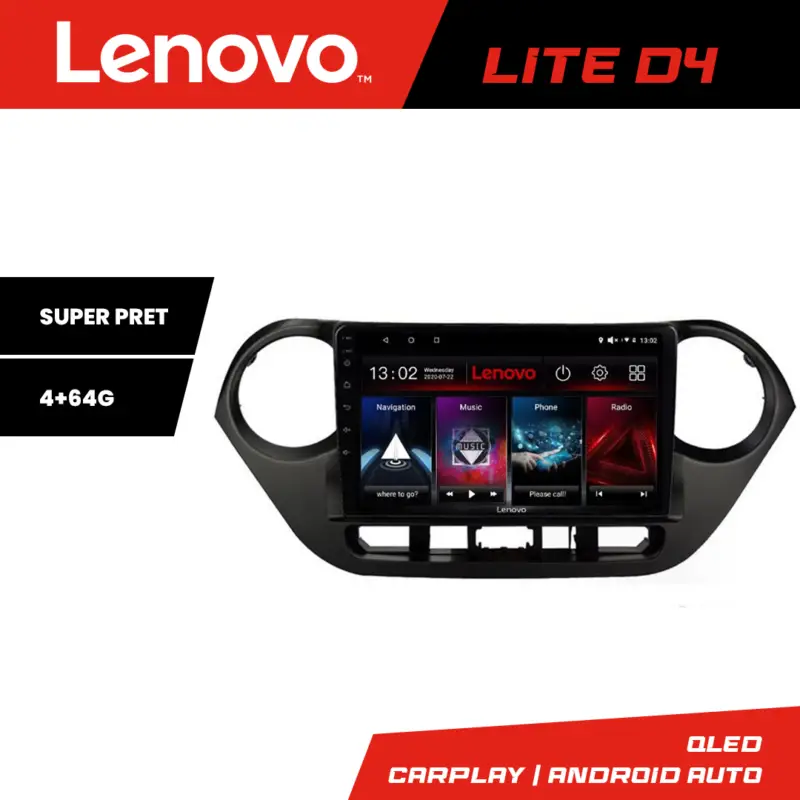 Bestseller Navigație Hyundai i10 2013-2019 Lenovo Lite D4 4+64GB Android