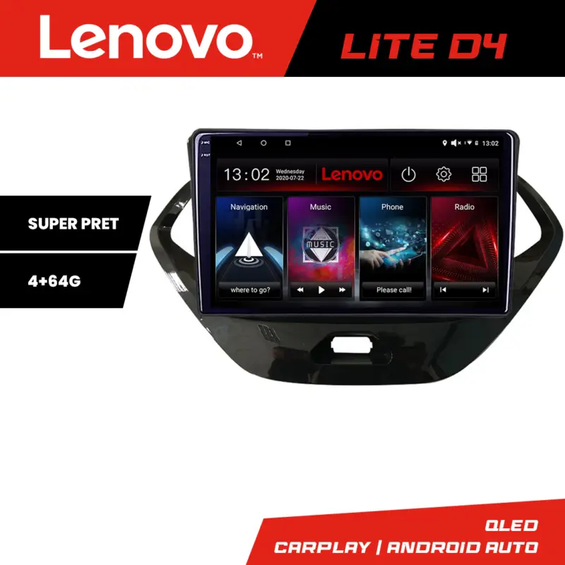 Doar azi Navigatie Android Ford KA 2015-2020, QLED, CarPlay, 4GB RAM, 64GB