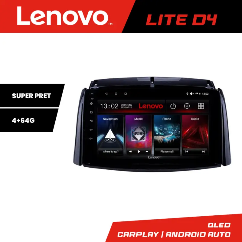 Super ofertă Navigație Renault Koleos 2009-2016 Lenovo Lite D4, 4GB RAM, 64GB