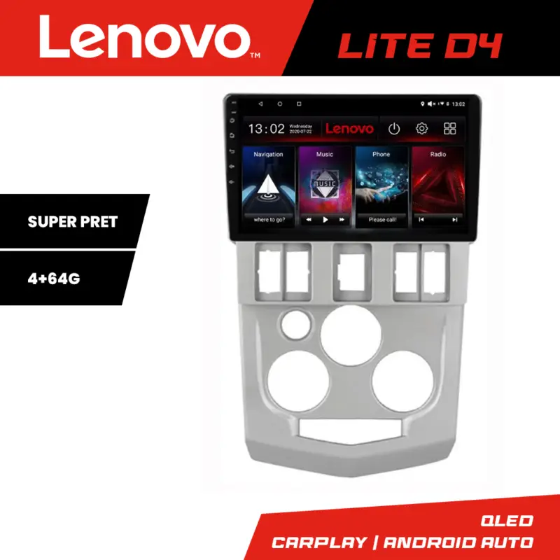Livrare rapidă Navigație Dacia Logan 1 2003-2010 Lenovo Lite D4 4GB+64GB Android