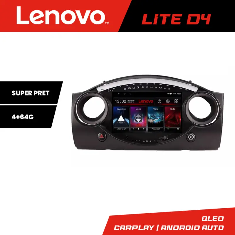 Navigație Android Mini Cooper 2004-2006, GPS Radio 4+64GB Lenovo Plată securizată
