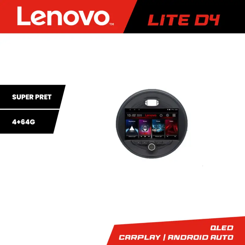 Nu rata Navigație Android Mini Cooper 2015-2019 4+64GB Lenovo Lite D4