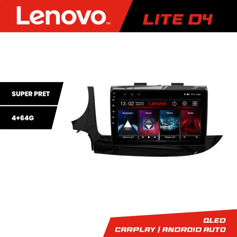 Premium Navigație Opel Mokka 2016+ Lenovo Lite D4 4GB+64GB Android Auto