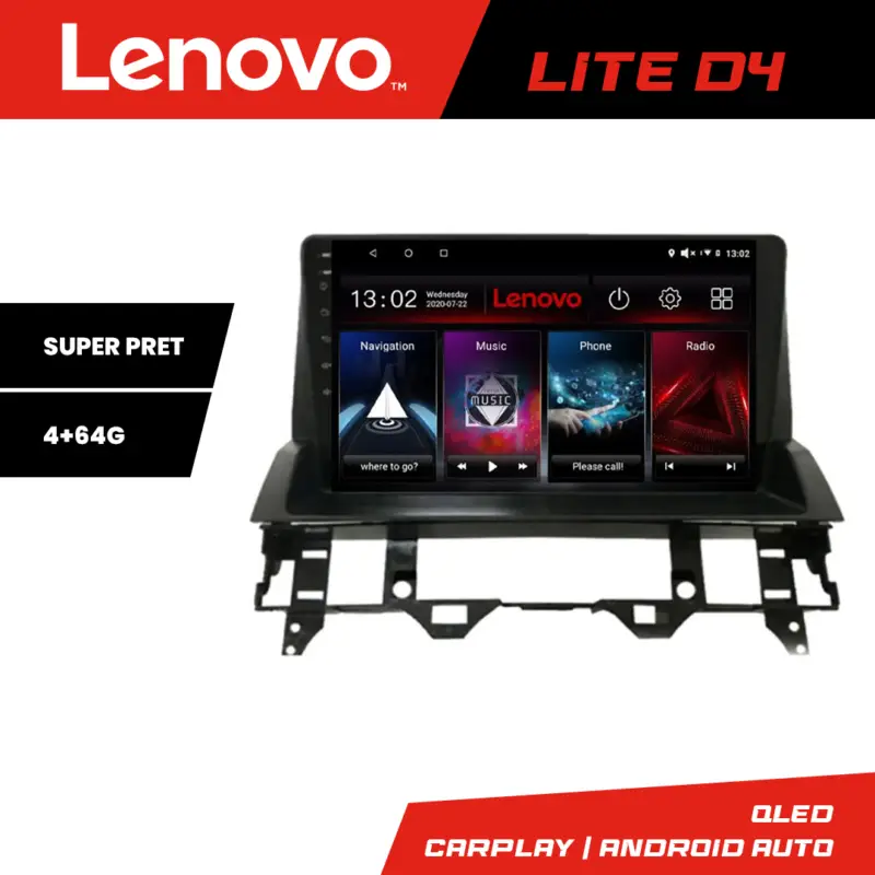 Navigație Mazda 6 2004-2008 Lenovo Lite D4 4+64GB Android Auto Bestseller