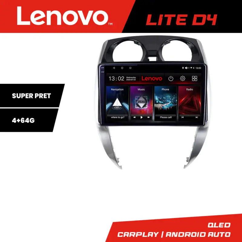 Navigație Android Nissan Note 2012-2019, GPS, 4GB RAM, 64GB, Lenovo Ofertă exclusivă
