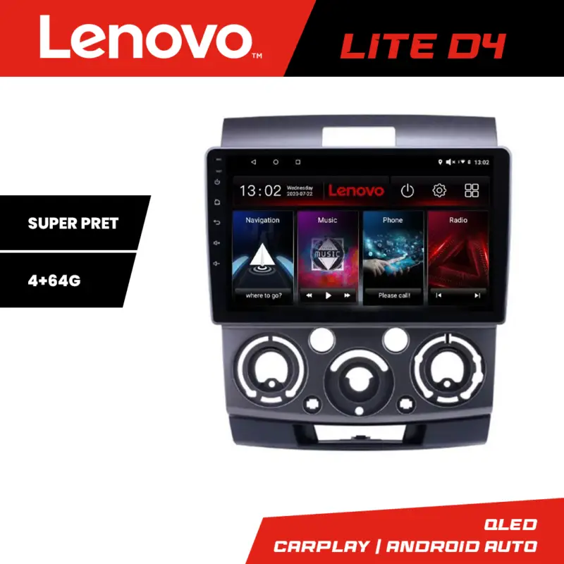 Navigație Android Lenovo 4+64 GB pentru Ford Ranger și Mazda BT50 2007-2012 Reduceri