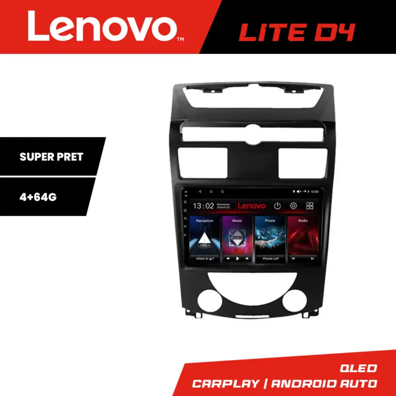 Navigație Android Lenovo 4+64GB pentru SsangYong Rexton 2006-2013 Popular