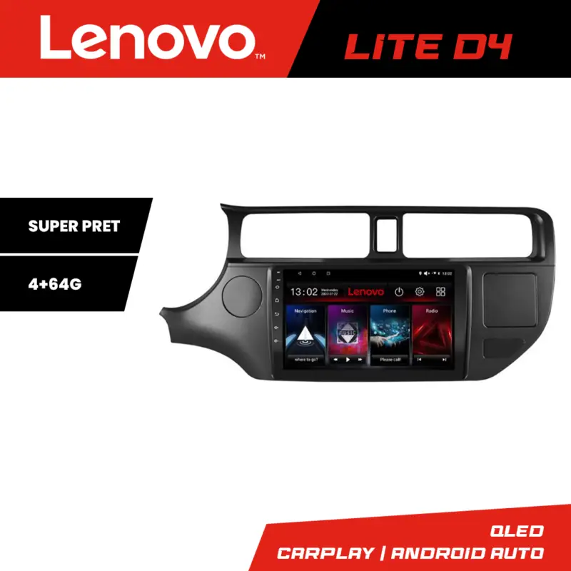 Ieftin Navigație Android Lenovo pentru Kia Rio 2011-2014, 4GB RAM, 64GB