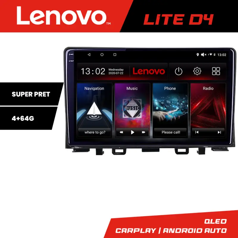 Doar azi Navigație Android Kia Rio 2019+ cu GPS, radio și 4GB RAM 64GB Lenovo
