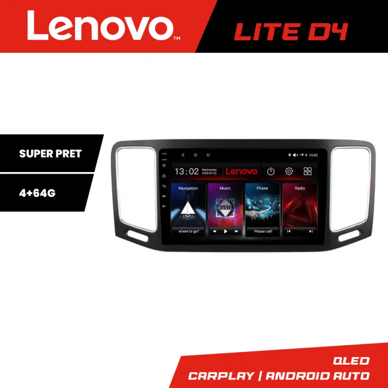Reducere extra Navigație Android Lenovo 4+64 GB pentru VW Sharan 2011-2020 cu Waze