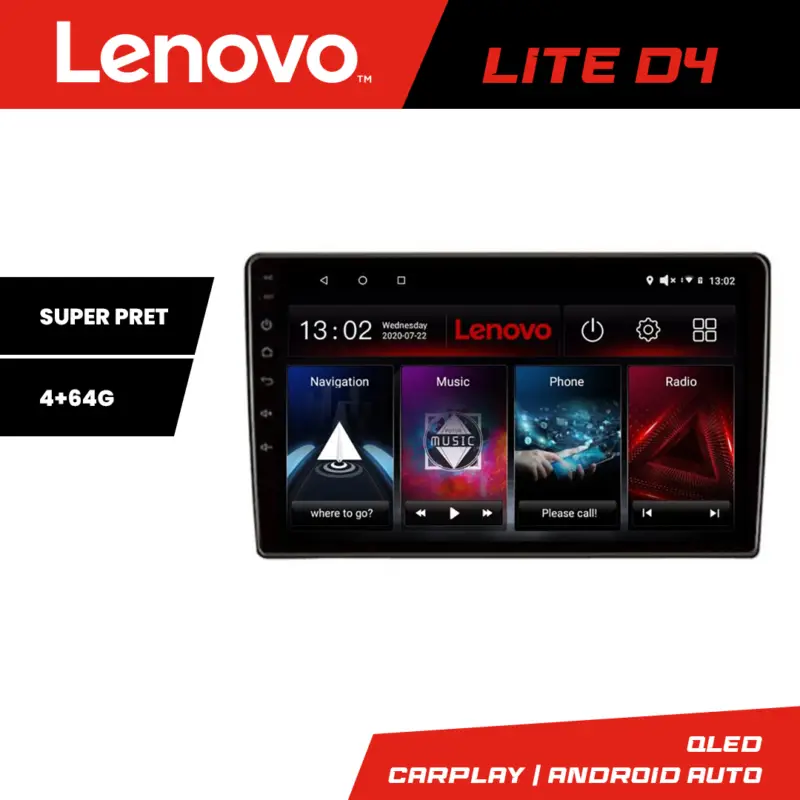 Preferatul clienților Navigatie Android Lenovo pentru Kia Sorento 2012-2015, 4GB RAM, 64GB