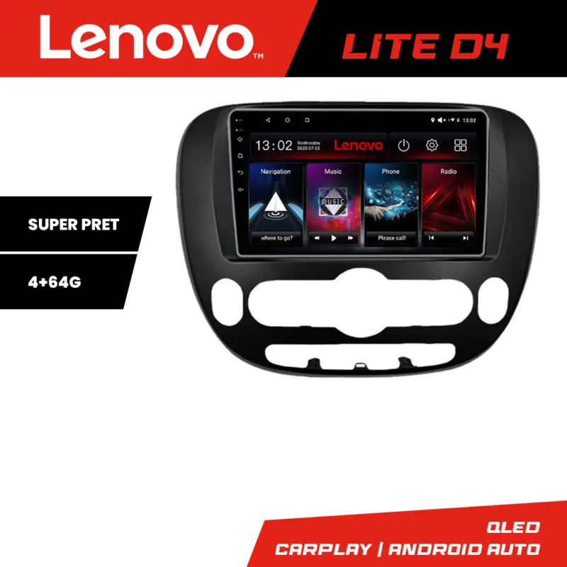 Ofertă exclusivă Navigație Android Kia Soul 2014-2019 Lenovo Lite D4, 4GB RAM + 64GB