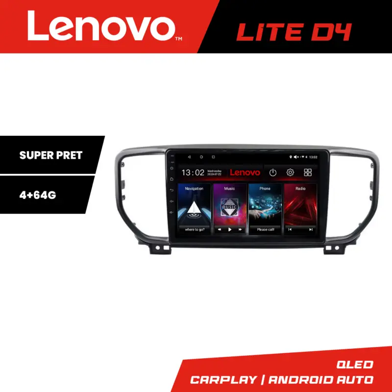 Reducere Navigatie Android Kia Sportage 2019 Lenovo Lite D4 4GB RAM 64GB CarPlay