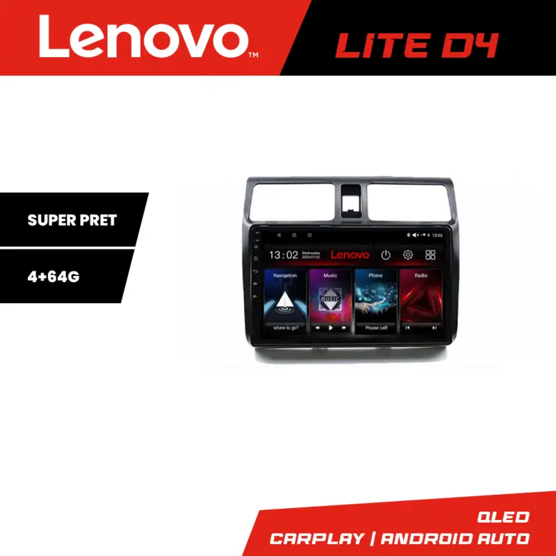 Navigatie Android Suzuki Swift 2003-2010 Lenovo Lite D4 4+64 GB Comandă acum