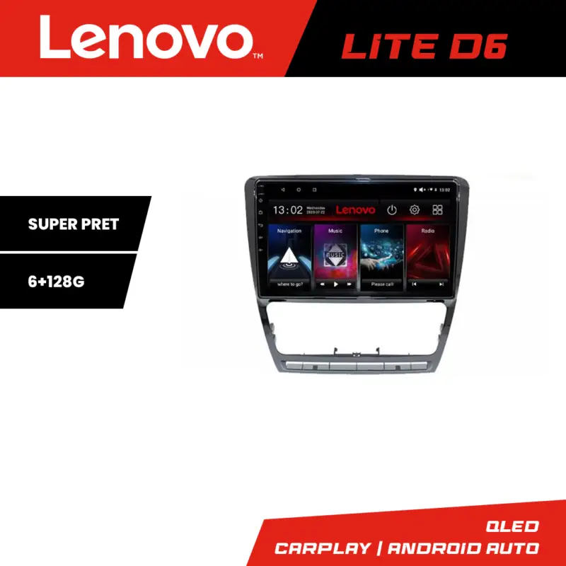 Cel mai vândut Navigatie Android Skoda Octavia 2 2005-2013 Lenovo Lite D6 6GB+128GB