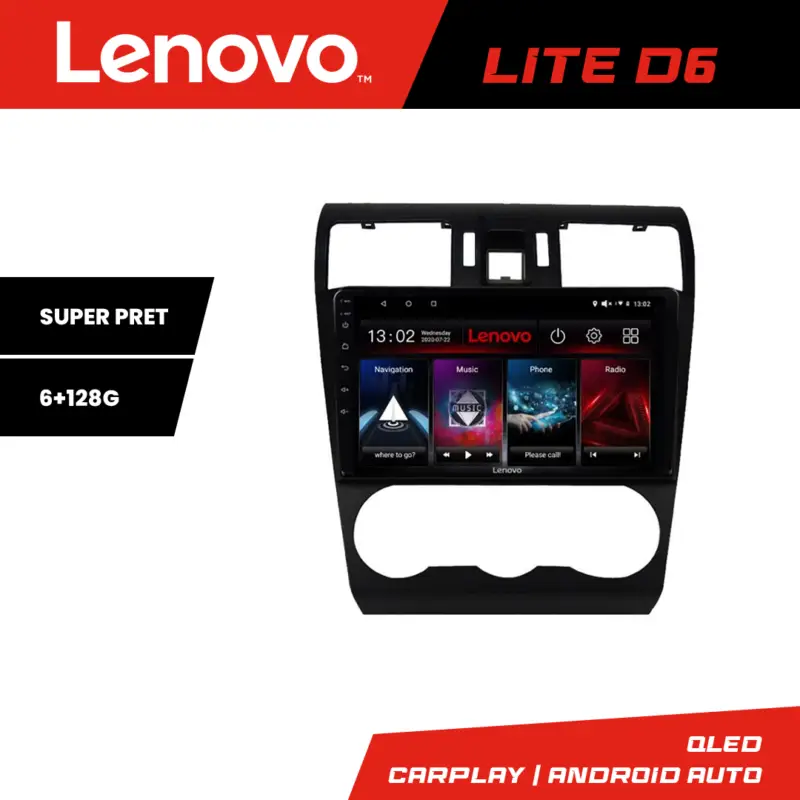 Preferatul clienților Navigație Android Lenovo Lite D6 pentru Subaru Forester Impreza XV 2013+ 6+128GB