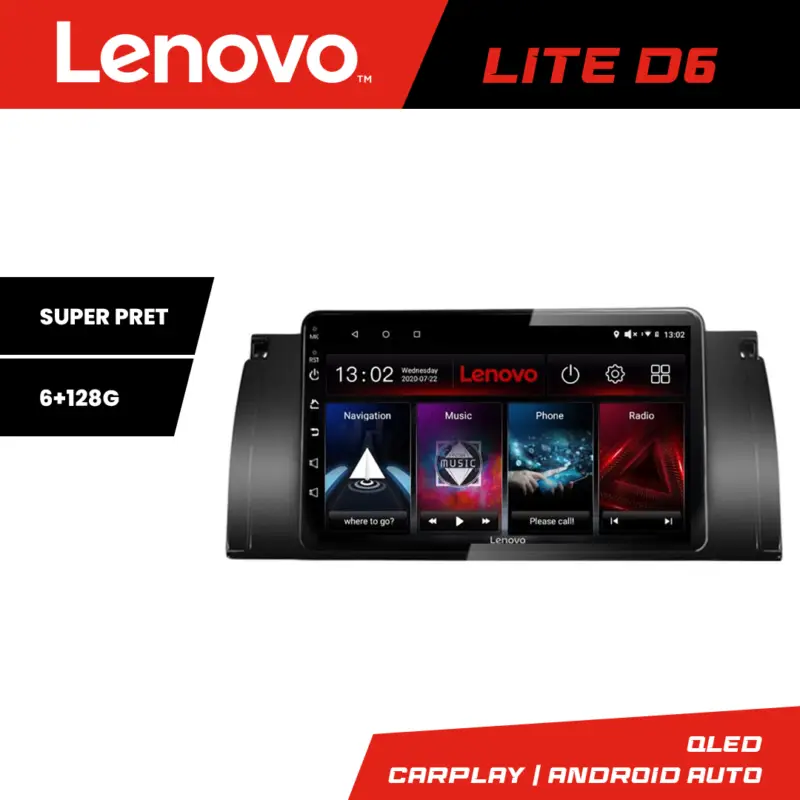 Navigație Android BMW E39 și E53 Lenovo Lite D6, 6+128GB, Octa-Core Popular