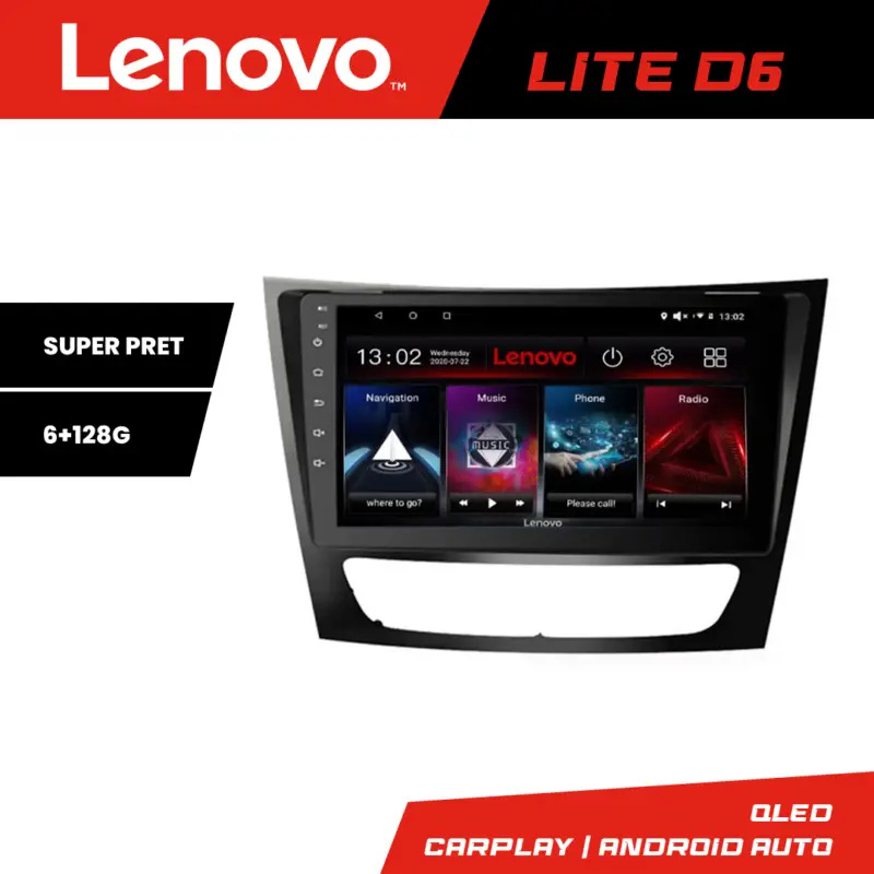 Discount Navigație Android Lenovo pentru Mercedes W211 W219, 8 nuclee, 6+128 GB