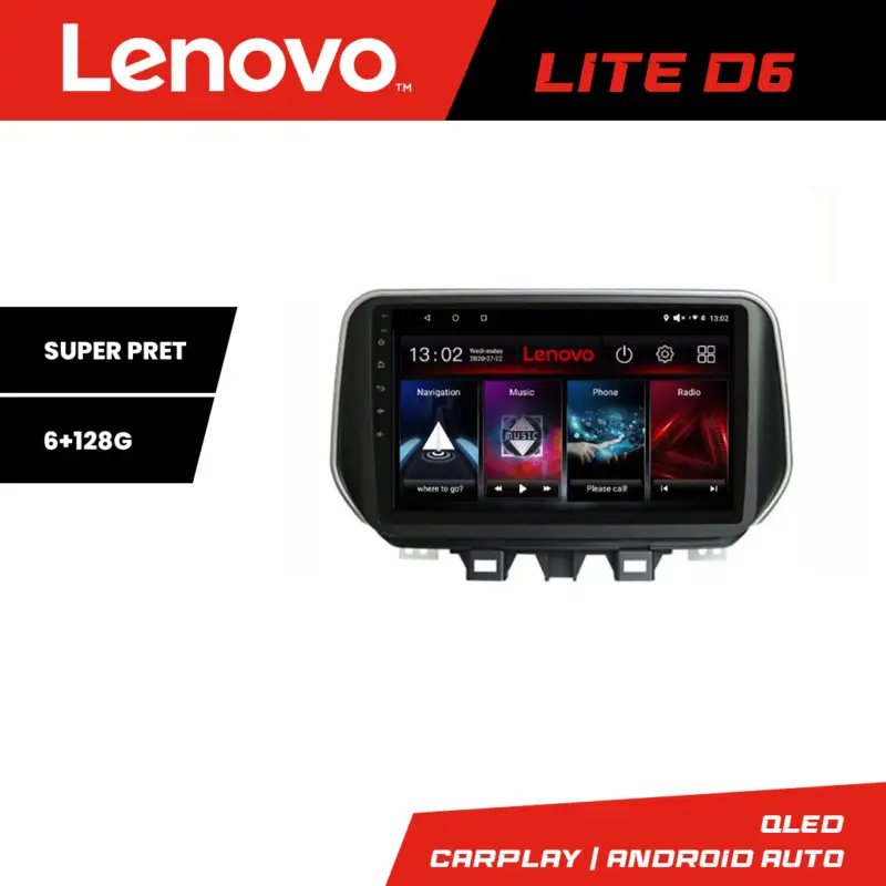 Livrare expres Navigație Hyundai Tucson 2019 Lenovo Lite D6 Android 6+128GB cu Waze