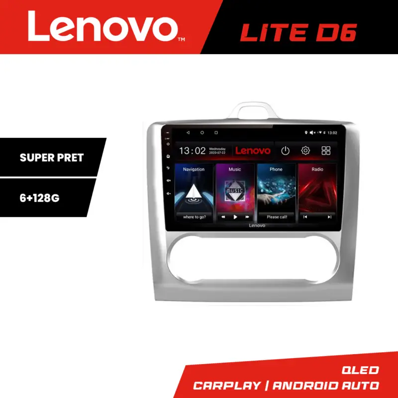 Comandă acum Navigație Android Lenovo pentru Ford Focus 2 automat, 6GB RAM, 128GB