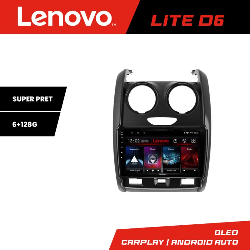 Cumpără online Navigație Android Dacia Duster 2012-2019 Lenovo Lite D6, 6GB RAM, 128GB
