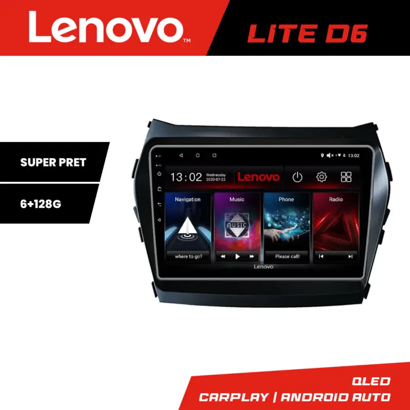 Navigație Hyundai Santa Fe IX45 2012-2017 Lenovo Lite D6 Android 6+128GB Reducere specială