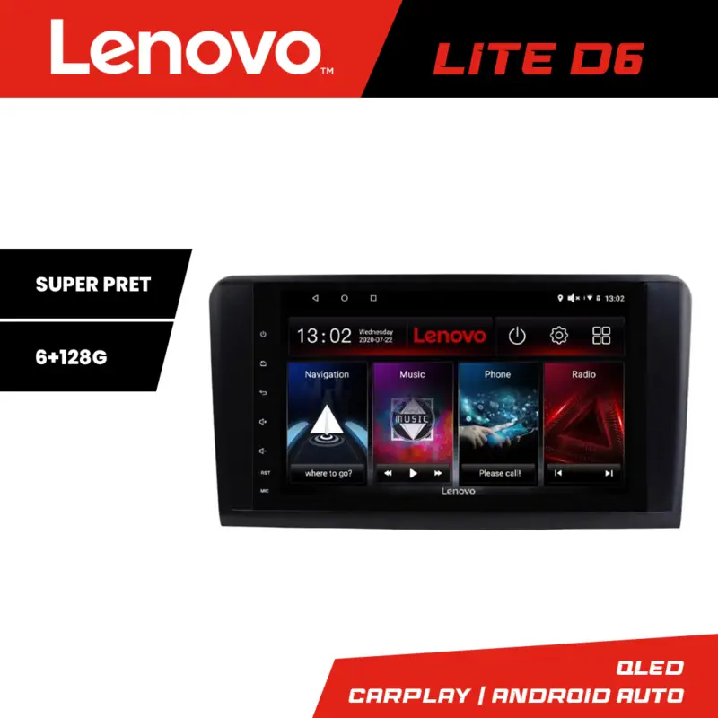 Plată securizată Navigatie Android Lenovo pentru Mercedes ML GL W164 X164 6+128GB