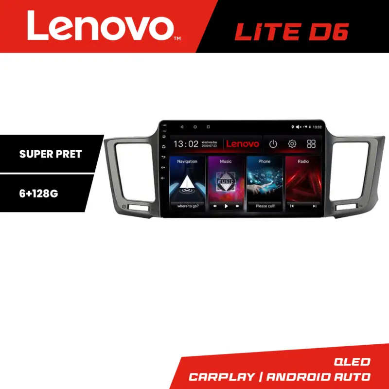 Preț mic Navigație Android Toyota RAV4 2013-2018 Lenovo Lite D6, 6GB RAM, 128GB