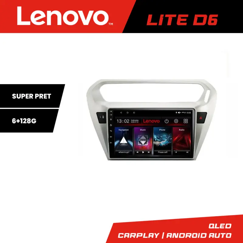 Doar azi Navigație Android Peugeot 301 și Citroen C-Elysee 6+128GB Lenovo