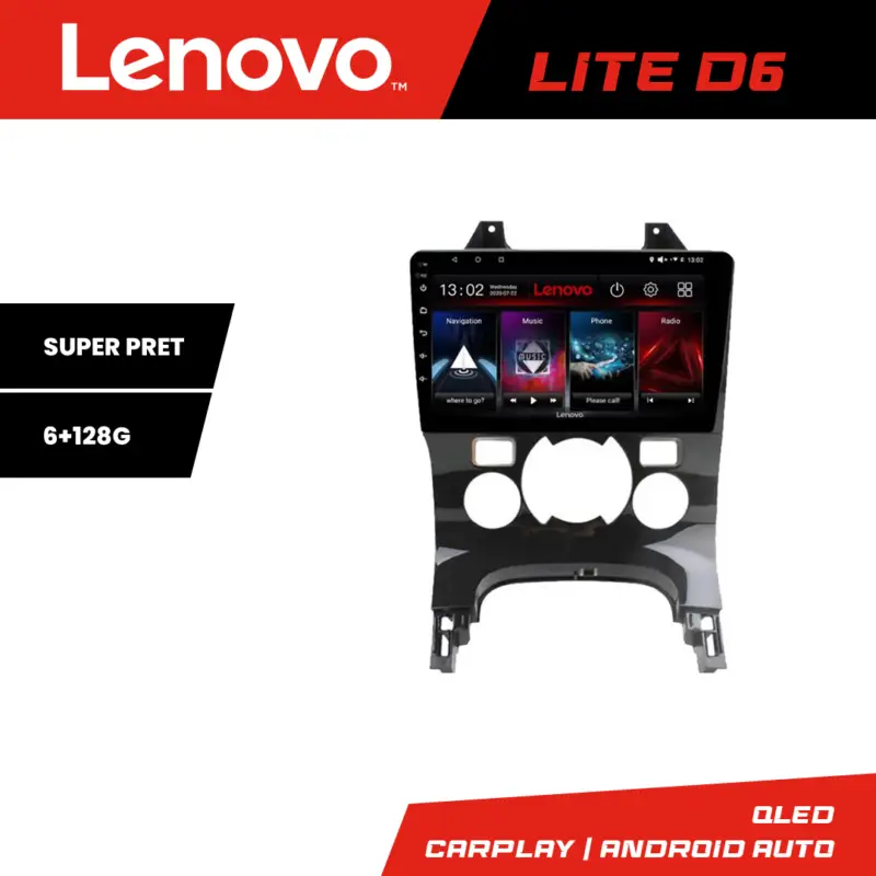 Navigație Android Lenovo 6+128 GB pentru Peugeot 3008/2008/5008 Nu rata