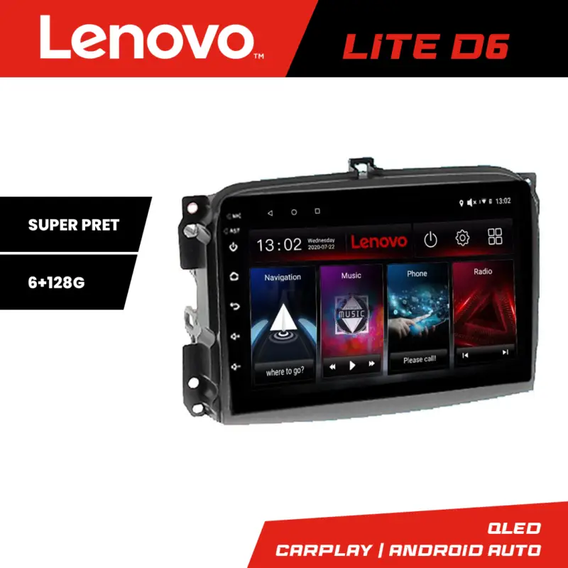 Navigatie Android Fiat 500L 2012-2017 Lenovo Lite D6, 6GB RAM, 128GB Cumpără acum