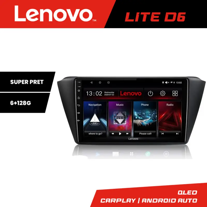 Vezi acum Navigatie Android Lenovo Lite D6 pentru Skoda Fabia 2015+ 6GB RAM 128GB