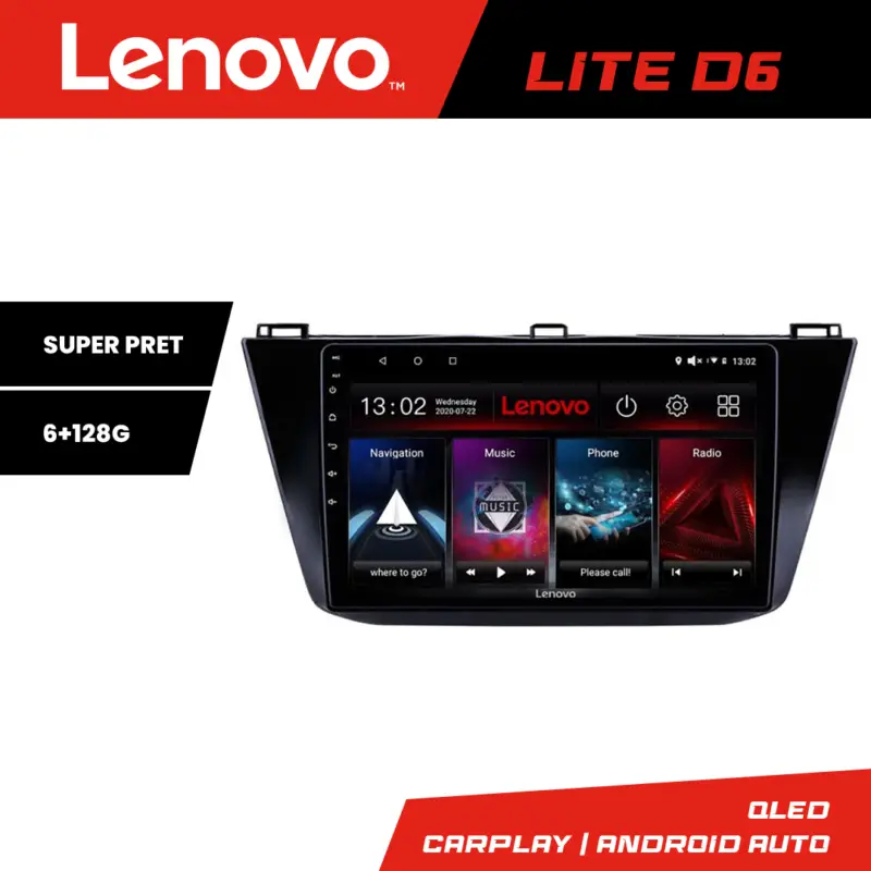 Navigatie dedicata VW Tiguan 2016+ Lenovo Lite D6, Android, 6GB RAM, 128GB Ofertă limitată
