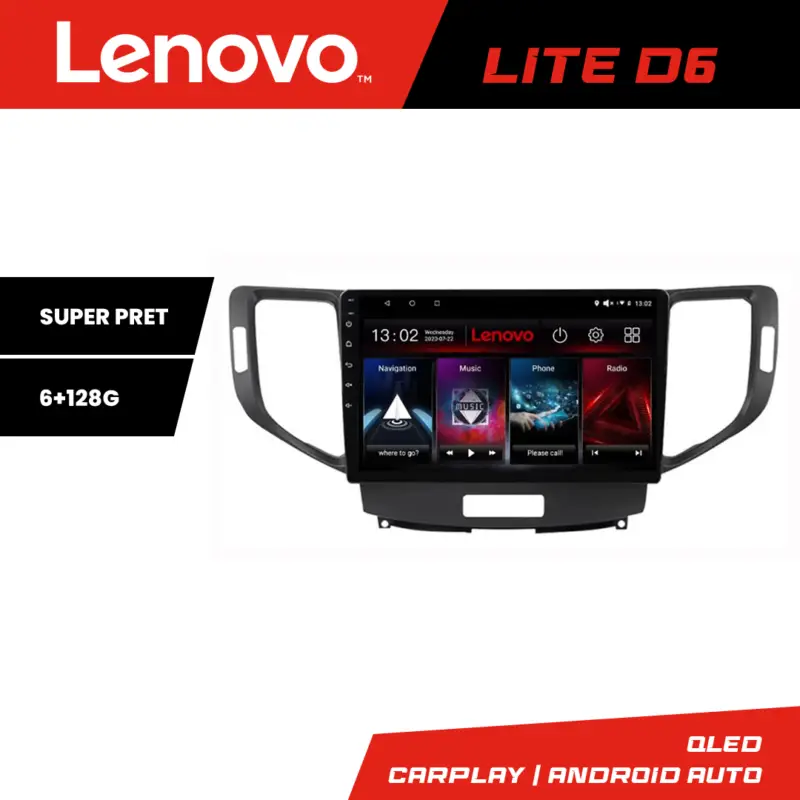 Reducere Navigație Android Honda Accord 2008-2012 Lenovo Lite D6, 6GB RAM, 128GB