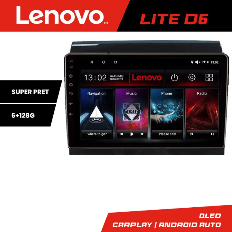 Navigație Android Lenovo 6+128GB pentru Fiat Ducato, Jumper și Boxer 2006-2018 Ofertă specială