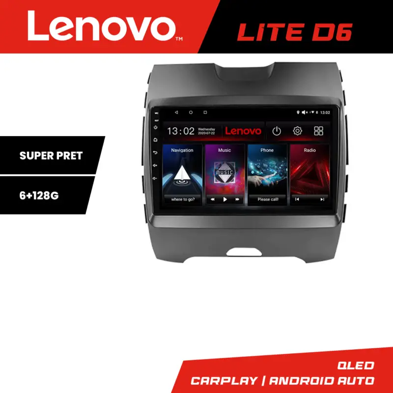 Navigatie Android Ford Edge 2015-2021 High 6+128 GB Lenovo Waze USB Expediere rapidă