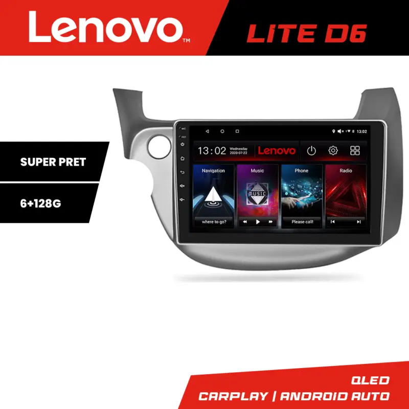 Navigație Android Honda Fit 2008-2013 cu GPS, 6GB RAM, 128GB, Lenovo Livrare rapidă