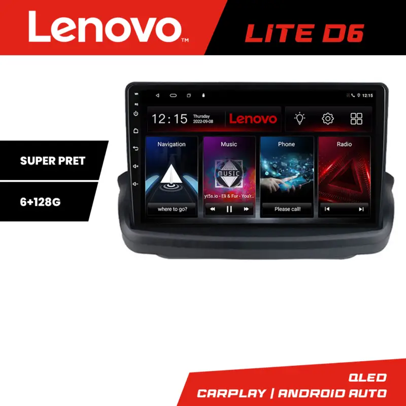 Navigație Hyundai Genesis Android 6+128 GB cu Waze, USB și Radio Lenovo Preț promoțional