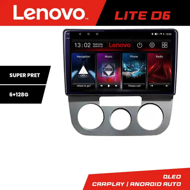 Navigație Android VW Golf 5 2004-2010 cu GPS, 6+128GB, Lenovo Preț redus