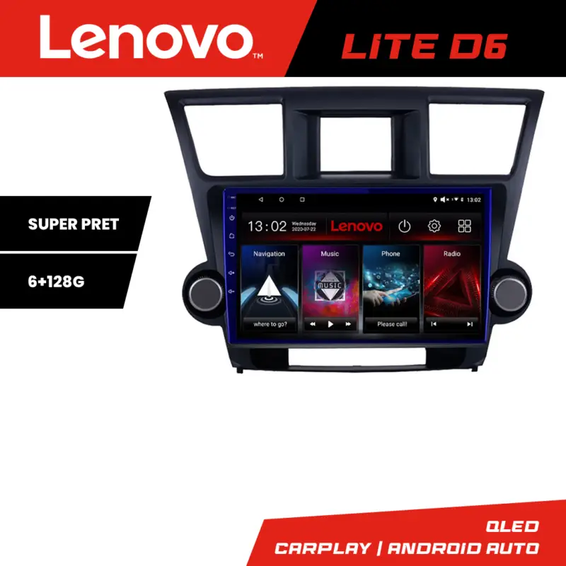 Reducere specială Navigație Toyota Highlander 2007-2013 Android GPS 6+128 GB Lenovo