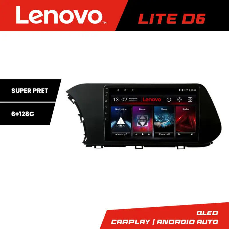 Reduceri Navigație Android Hyundai i20 2020+ Lenovo Lite D6, 6GB RAM, 128GB