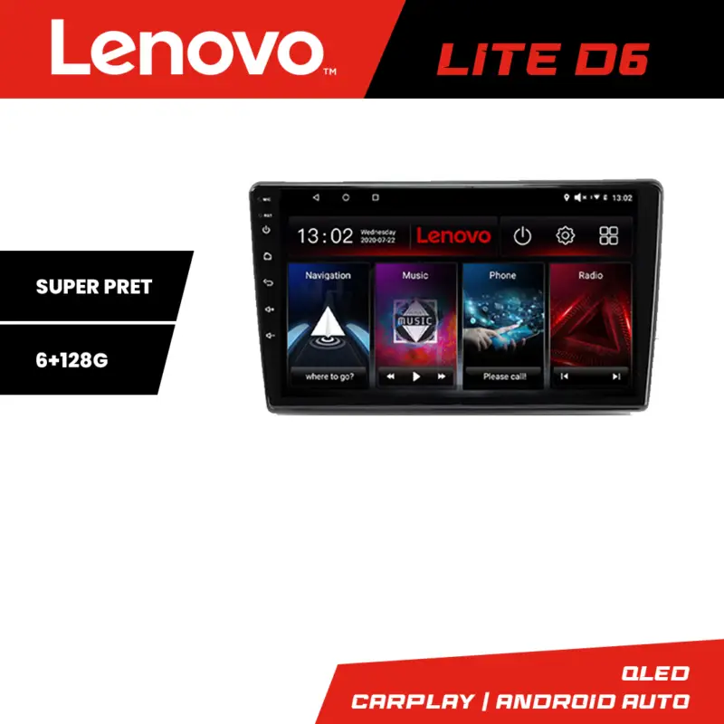 Ofertă exclusivă Navigatie auto Hyundai i40 Android Lenovo Lite D6, 6GB RAM, 128GB