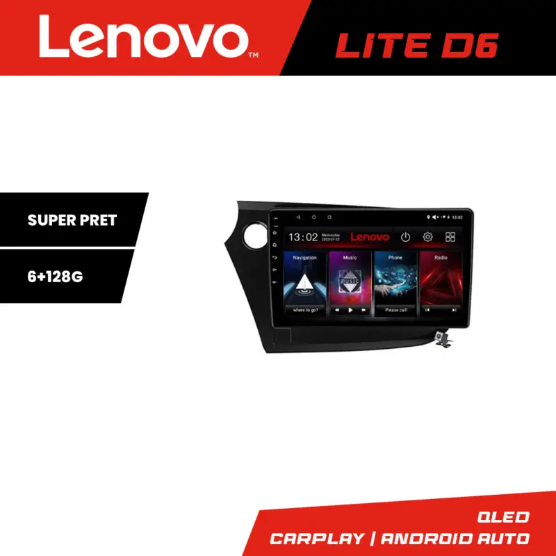 Navigație Honda Insight 2009-2014 Lenovo Lite D6, Android, 6GB RAM, 128GB Ultima șansă