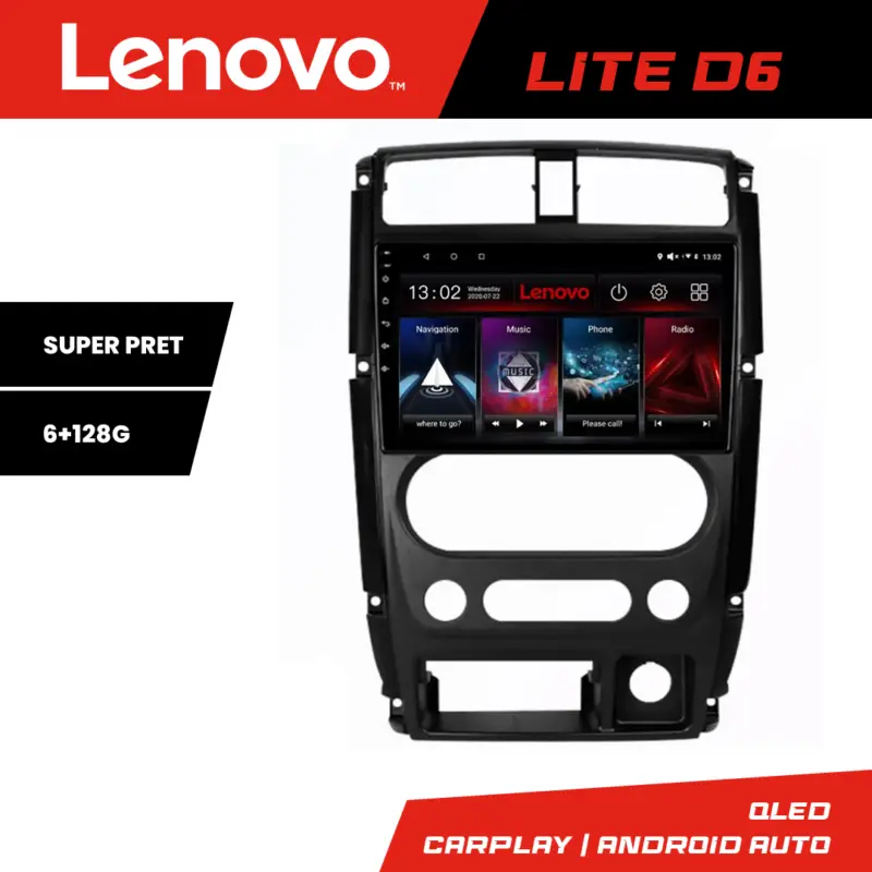 Navigație Android Lenovo pentru Suzuki Jimny 2007-2016, 6GB RAM, 128GB Cel mai vândut