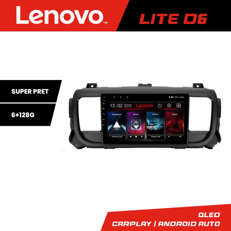 Navigație Android Lenovo 6+128 GB pentru Citroen Jumpy, Proace, Traveller Transport gratuit