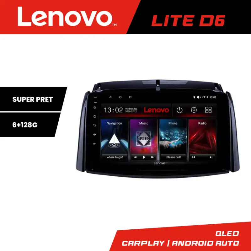 Navigație Renault Koleos 2009-2016 Lenovo Lite D6, Android 6+128GB Expediere rapidă