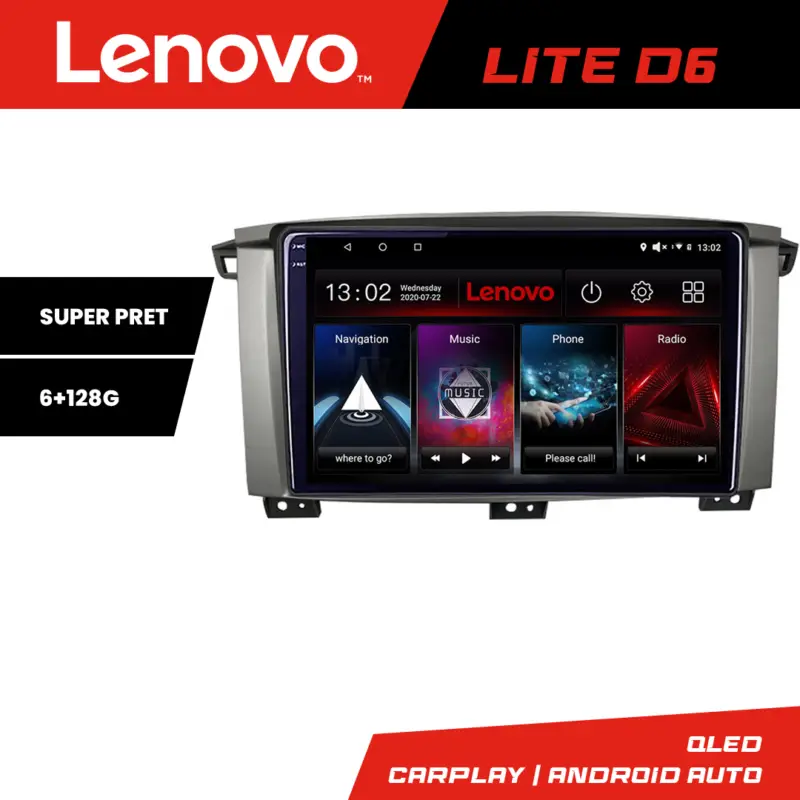 Navigatie Android Toyota Land Cruiser L100 2002-2006, 6GB RAM, 128GB, Lenovo Ofertă exclusivă