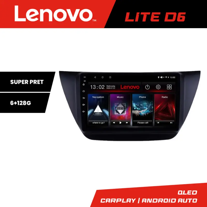 Cumpărături sigure Navigație Android Mitsubishi Lancer 2001-2007 Lenovo 6+128GB Waze USB