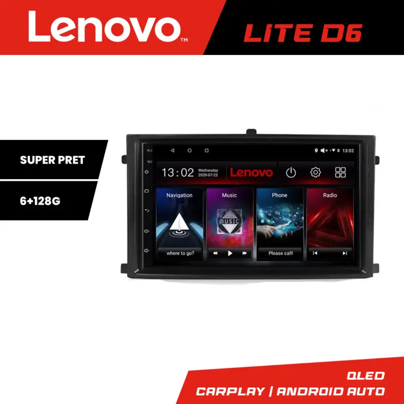 Ofertă exclusivă Navigație Android Lenovo Lite D6 pentru SsangYong Rexton 2019+ 6GB RAM 128GB
