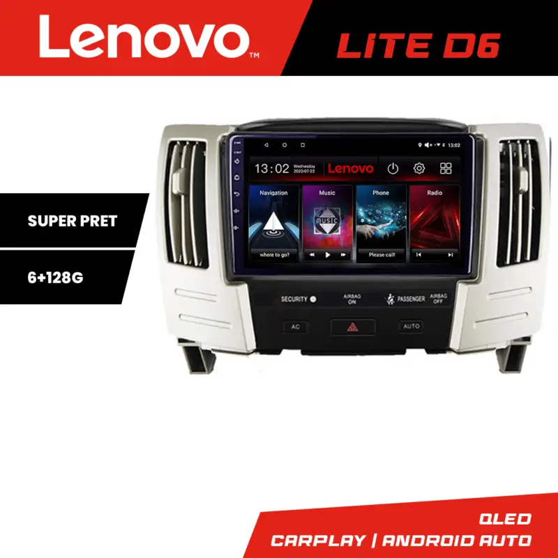 Navigație Android Lenovo 6+128GB pentru Lexus RX300 2003-2008 Retur ușor